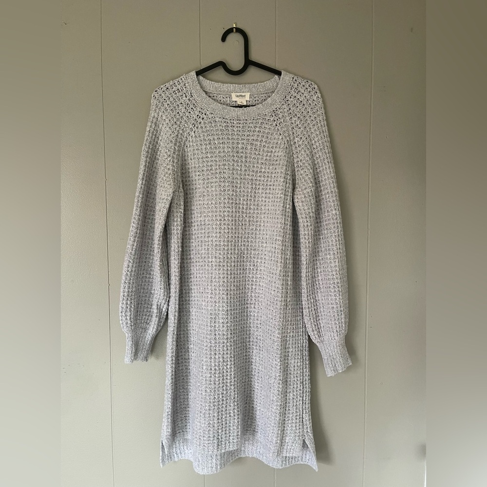 UpWest Light Gray Long Sleeve Knit Dress